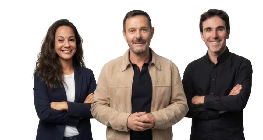 L'équipe ATTIX : Amandine, Arnaud et Benoît